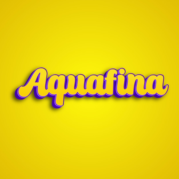 Foto la tipografía aquafina diseño 3d amarillo rosa blanco de fondo foto jpg.