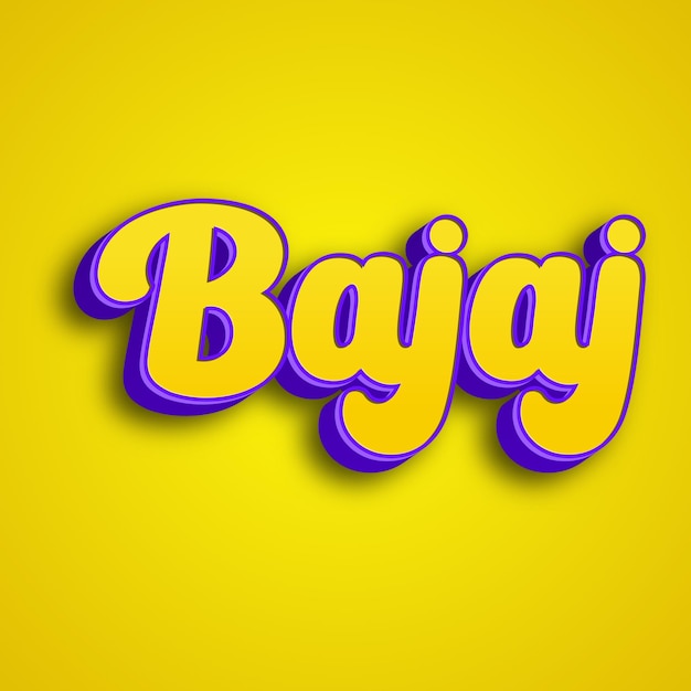 La tipografía Bajaj diseño 3D amarillo rosa blanco de fondo foto jpg.