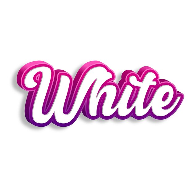 Tipografía blanca diseño 3d amarillo rosa blanco fondo foto jpg.