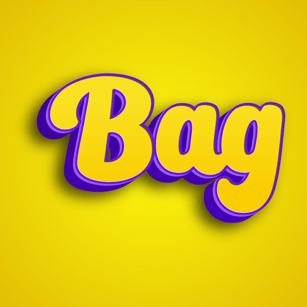 La tipografía de la bolsa diseño 3d amarillo rosa blanco fondo foto jpg.