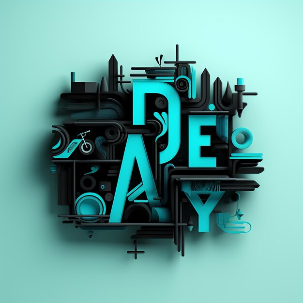 Tipografía Cyan Black Friday Concepto de diseño versátil