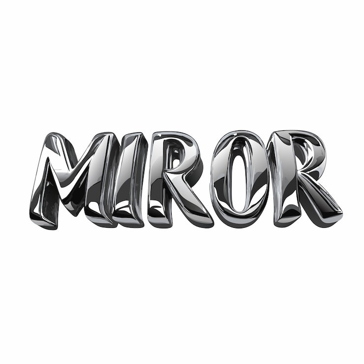 Foto tipografía de espejo de perfección reflectante en plata
