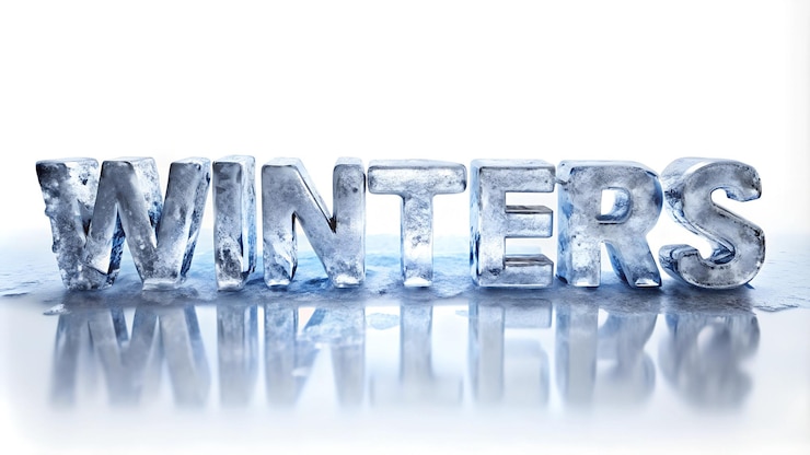 Foto tipografía de invierno con efectos de heladas heladas
