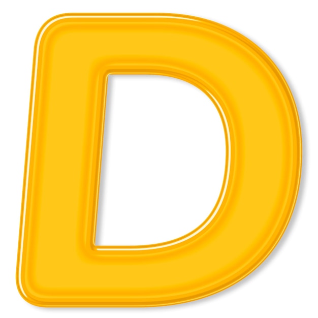 Tipografía de la letra D en relieve de gelatina Png
