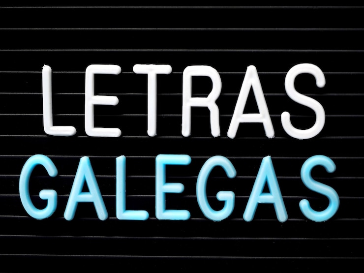 Foto tipografía letras galegas celebración del día de las letras gallegas