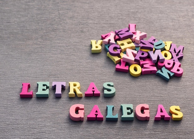 Foto tipografía letras galegas celebración del día de las letras gallegas