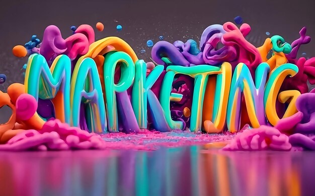 Foto tipografía de marketing vibrante con salpicaduras coloridas