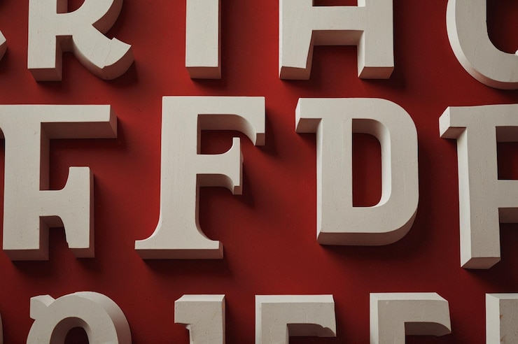 Foto tipografía en negrita sobre un fondo rojo