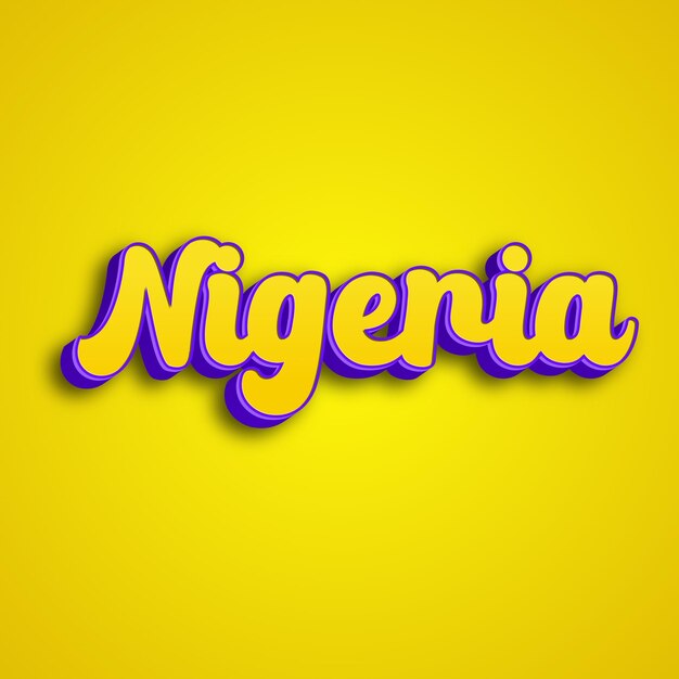 Foto la tipografía de nigeria diseño 3d amarillo rosa blanco fondo foto jpg