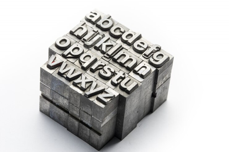 Tipografia - número e letra do alfabeto em inglês