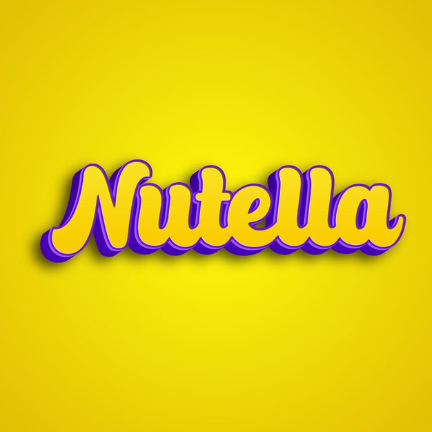 Foto tipografía de nutella diseño 3d amarillo rosa fondo blanco foto jpg