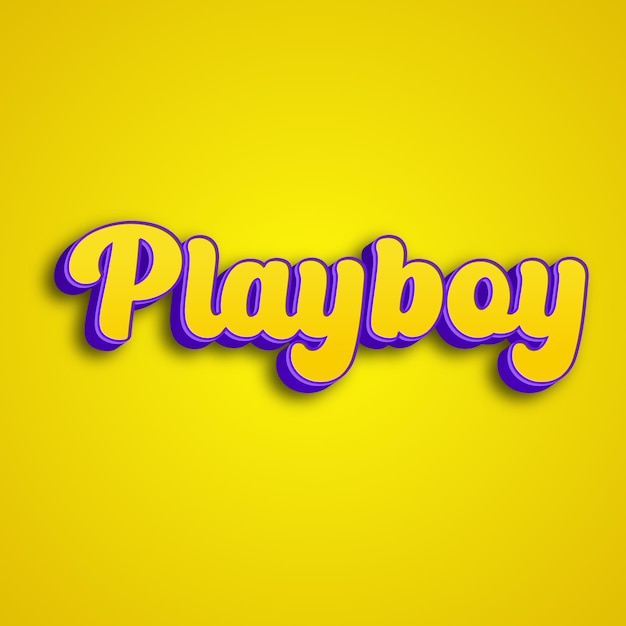 Foto la tipografía de playboy diseño 3d amarillo rosa blanco fondo foto jpg