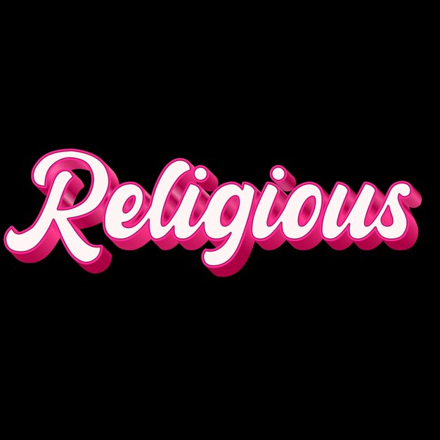 Tipografía religiosa Diseño 3D Rosa Negro Blanco Fondo Foto JPG.