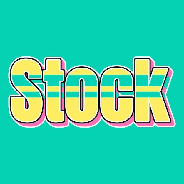 Tipografía de stock diseño 3D vintage de los años 90 texto amarillo rosa foto de fondo jpg