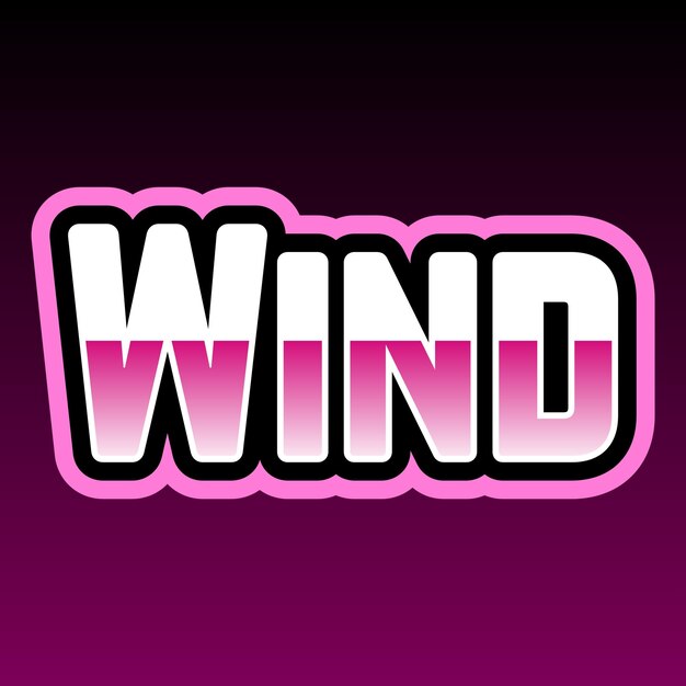 La tipografía del viento el diseño 3D el texto lindo la palabra el fondo de la foto jpg