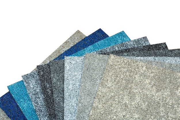 Tipos y muestras de alfombras en alfombras de diferentes colores