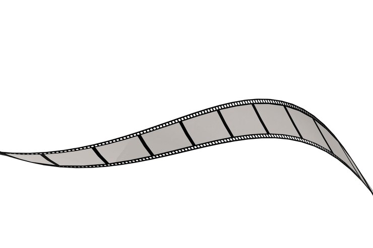 Tira de filme isolada em fundo branco