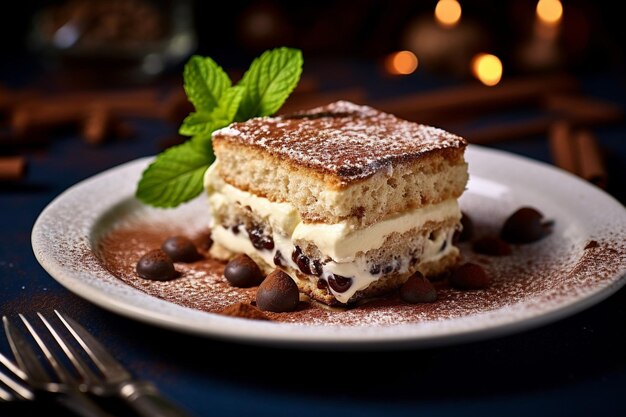 Tiramisu com um pouco de pistache triturado