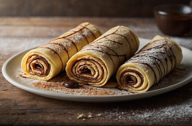 Tiramisu Crepe Rolls (Rollos de crepe de tiramisu) También conocido como Tiramisu