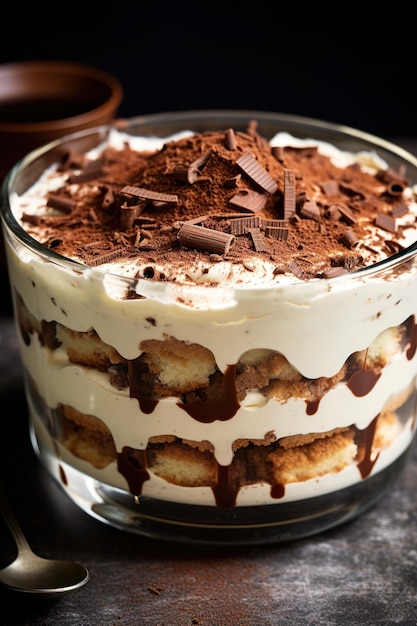 Tiramisu em uma tigela grande