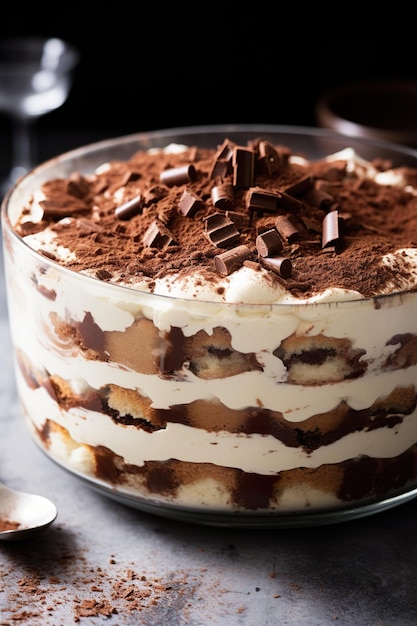 Tiramisu em uma tigela grande