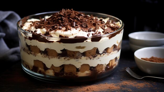 Tiramisu em uma tigela grande