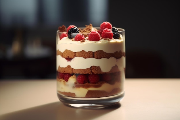 Tiramisú con frutos rojos