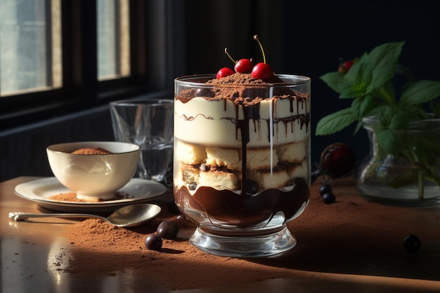 Tiramisú con frutos rojos