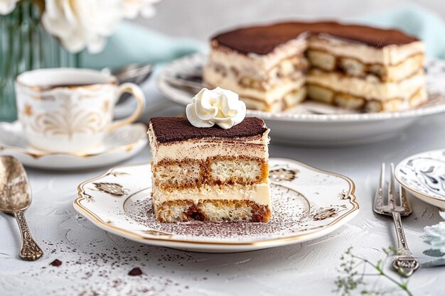 Tiramisu con un poco de crema batida