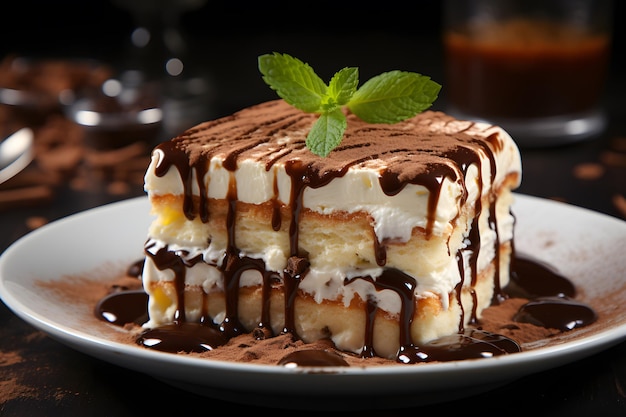 Tiramisu uma famosa sobremesa feita com biscoitos embebidos em café e creme de queijo mascarpone