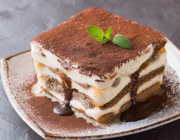 Tiramisu, uma sobremesa italiana feita com queijo mascarpone e café expresso