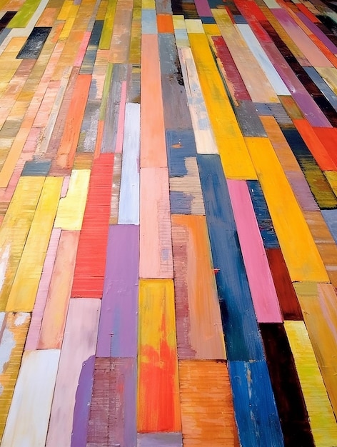 tiras de madera de varios colores