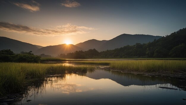 Foto tiro de baixa exposição da natureza