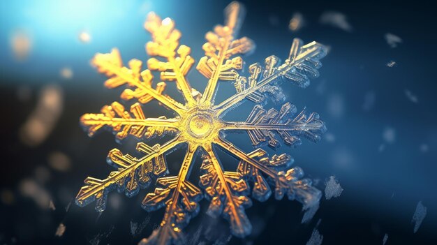 tiro de floco de neve close-up beleza de inverno