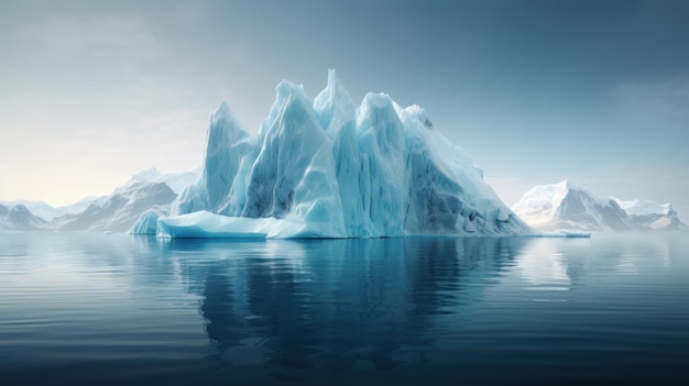 tiro de iceberg em água IA geradora