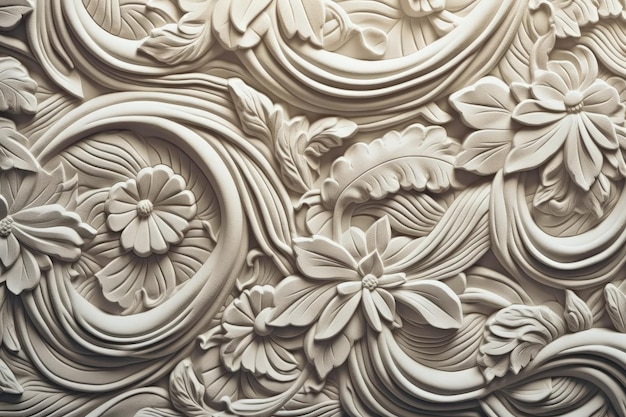 Tiro detalhado de uma decoração de parede floral