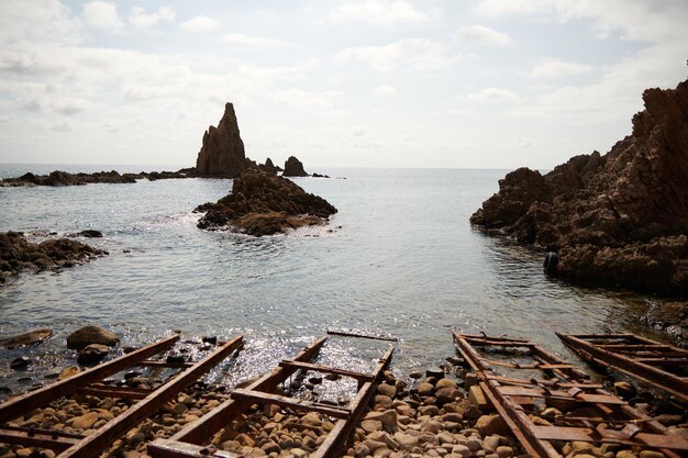 Foto tiro do recife de sereias na espanha almeria