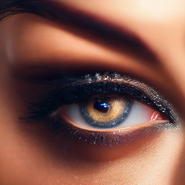 Tiro em close do olho feminino tiro macro do olho feminino Generative AI