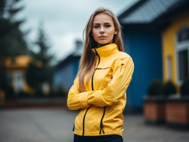 tiro fotográfico de uma mulher natural trabalhando como trabalhador da construção civil