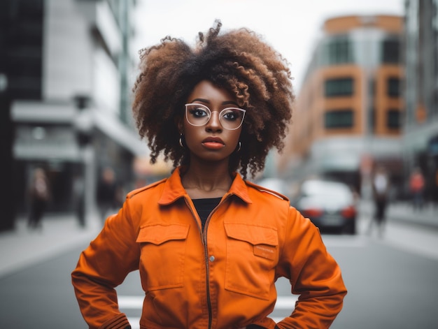 tiro fotográfico de uma mulher natural trabalhando como trabalhador da construção civil