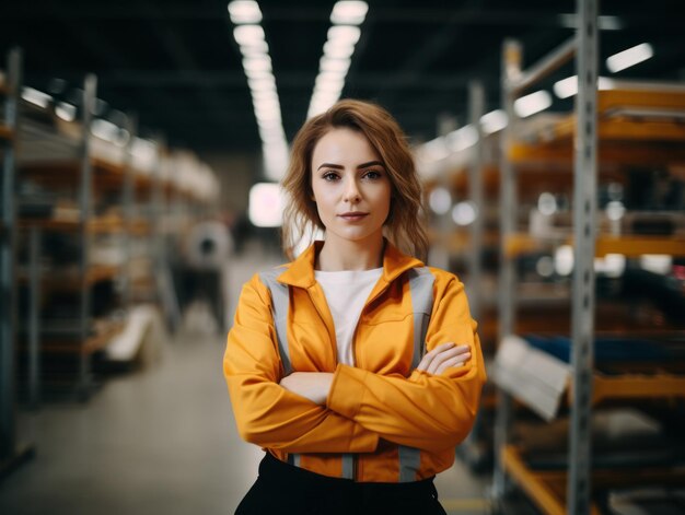 tiro fotográfico de uma mulher natural trabalhando como trabalhador da construção civil