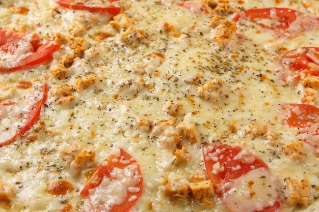 Tiro macro de fundo de pizza de pizza italiana