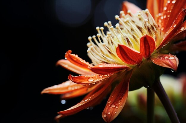 Tiro macro de uma flor de lírio amarelo