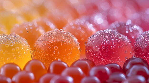 Foto un tiro macro de dulces de colores