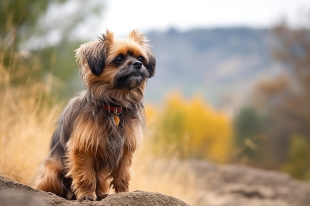 Tiro recortado de um cachorrinho ao ar livre criado com generative ai