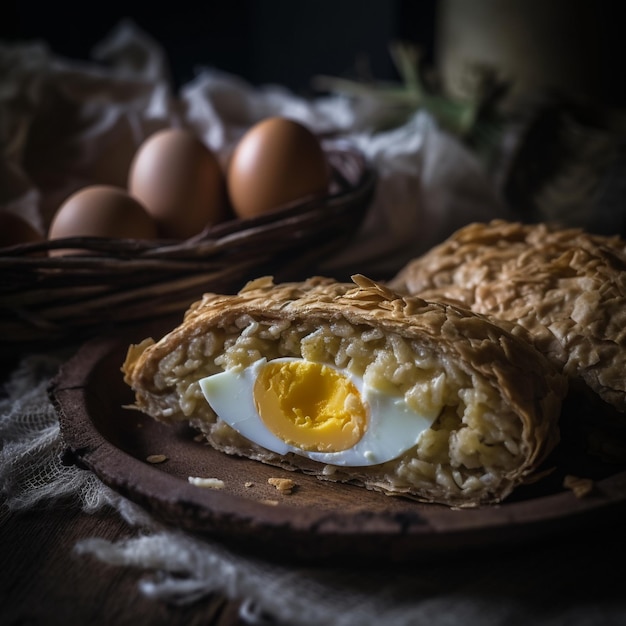 Tiro rústico del primer de la empanada finlandesa de Karelia