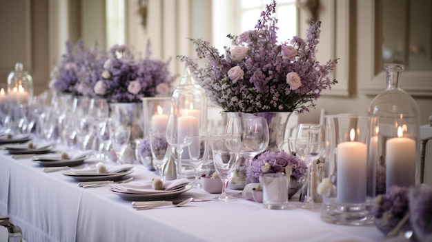 Tischdekorationen mit Lavendel