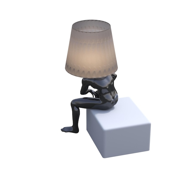 Foto tischlampe auf weißem hintergrund raumlampe 3d-illustration cg-rendering