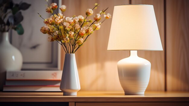 Tischlampe mit Vasen