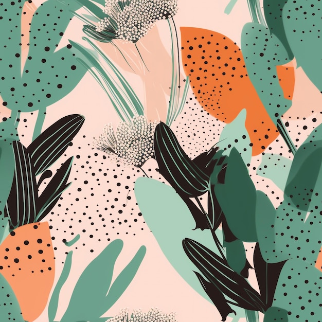 Titel Botanical Whispers Minimalistische abstrakte botanische Illustration